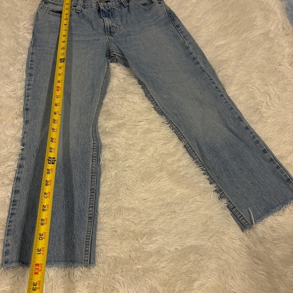 Vintage Levi's 511 Slim Fit Distressed Raw Hem Jeans Light Blue W29 - Picture 3 of 14